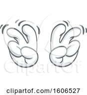 Clipart Of A Cartoon Pair Of White Air Quote Emoji Hands Royalty Free Vector Illustration
