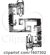 Clipart Of Curled Up Dragons Black And White Woodcut Style Royalty Free Vector Illustration