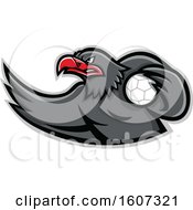 Poster, Art Print Of Red And Gray Eagle Mascot Handball Player