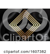 Clipart Of A Gold Diamond Frame Over Black Marble Royalty Free Vector Illustration