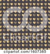 Poster, Art Print Of Gold Heart Pattern On Gray