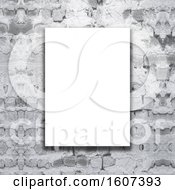 Clipart Of A 3D Render Of A Blank Canvas On A Grunge Brick Wall Royalty Free Illustration