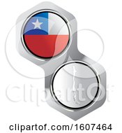 Clipart Of A Chilean Flag Button And Map Royalty Free Vector Illustration by Lal Perera