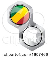 Poster, Art Print Of Congolese Flag Button And Map