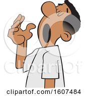 Clipart Of A Cartoon Black Man Preparing For A Big Yawn Royalty Free Vector Illustration