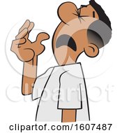 Clipart Of A Cartoon Black Man Preparing For A Big Sneeze Royalty Free Vector Illustration by Johnny Sajem