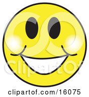 Happy Yellow Smiley Face Graphic With A Big Smile Clipart Illustration by Andy Nortnik