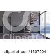 Poster, Art Print Of 3d Interior With A Spiral Staircase
