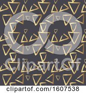 Poster, Art Print Of Golden Triangle Pattern Background On Gray