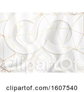 Poster, Art Print Of Gold Low Poly Design On A Silver Marble Texture Background