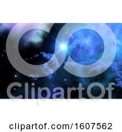 Clipart Of A 3D Render Of A Space Sky With Galaxy And Shining Star Royalty Free Illustration