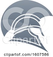 Clipart Of A Profiled Trojan Spartan Helmet Royalty Free Vector Illustration by AtStockIllustration