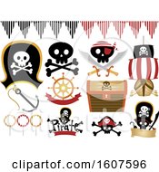 Poster, Art Print Of Pirate Party Themed Design Elements Clipart