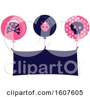 Female Pirate Party Themed Banner Clipart