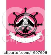 Poster, Art Print Of Female Pirate Party Themed Helm And Banner Clipart