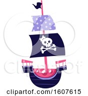 Poster, Art Print Of Female Pirate Party Themed Skull And Ship Clipart