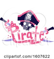 Poster, Art Print Of Female Pirate Party Themed Skull With Swrods Clipart