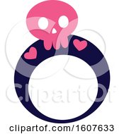 Female Pirate Party Themed Skull Ring Clipart