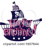 Female Pirate Party Themed Ship Clipart