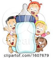 Kids Toddlers Milk Bottle Board Illustration