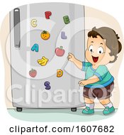 Kid Toddler Boy Fridge Magnet Illustration