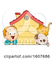 Poster, Art Print Of Kid Toddler Boy House Pet Rules Illustration