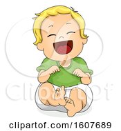 Poster, Art Print Of Kid Toddler Boy Laughing Illustration