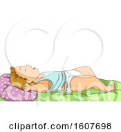 Poster, Art Print Of Kid Toddler Boy Sleeping Illustration