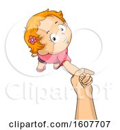 Poster, Art Print Of Kid Toddler Girl Hand Walk Illustration