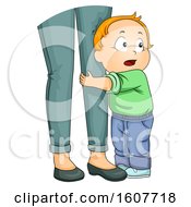 Poster, Art Print Of Kid Toddler Boy Clingy Illustration