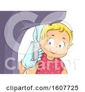 Poster, Art Print Of Kid Toddler Girl Ear Piercing Illustration
