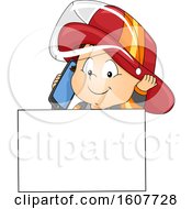 Poster, Art Print Of Kid Toddler Boy Fire Fighter Call Illustration