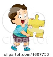 Kid Toddler Boy Puzzle Piece Illustration