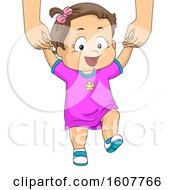 Kid Toddler Girl Walk Assist Illustration