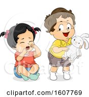 Poster, Art Print Of Kids Toddler Cry Not Share Toy Illustration
