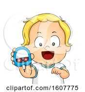 Kid Toddler Boy Blood Glucose Meter Illustration