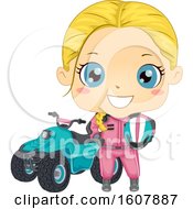 Kid Girl Quad Bike Illustration
