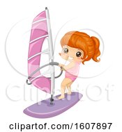 Kid Girl Sports Sailing Illustration