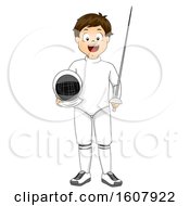 Kid Boy Fencing Outfit Illustration