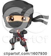 Poster, Art Print Of Kid Boy Ninja Costume Illustration