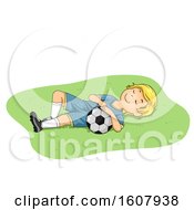 Poster, Art Print Of Kid Boy Sleep Soccer Illustration