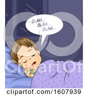 Poster, Art Print Of Kid Boy Sleep Talking Illustration