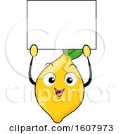 Poster, Art Print Of Lemon Mascot Holding A Blank Sign Clipart