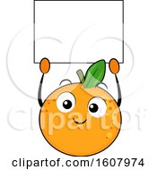 Poster, Art Print Of Orange Mascot Holding A Blank Sign Clipart