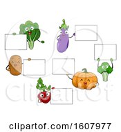 Mascot Vegetables Board Illustration