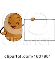 Poster, Art Print Of Potato Vegetable Mascot Holding A Blank Sign Clipart