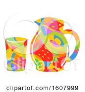 Poster, Art Print Of Fruit Juice Pitcher Glass Illustration