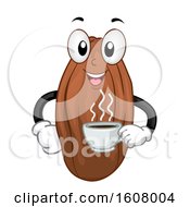 Mascot Cacao Bean Hot Choco Drink Illustration