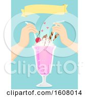 Poster, Art Print Of Couple Date Drink Shakes Illustration