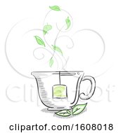 Poster, Art Print Of Tea Cup Herbal Illustration